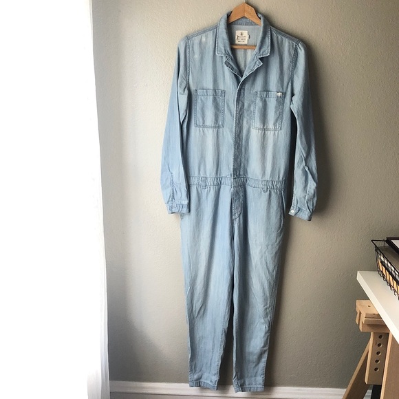 Volcom Lightweight Stonewashed Denim Jumpsuit - Picture 1 of 9